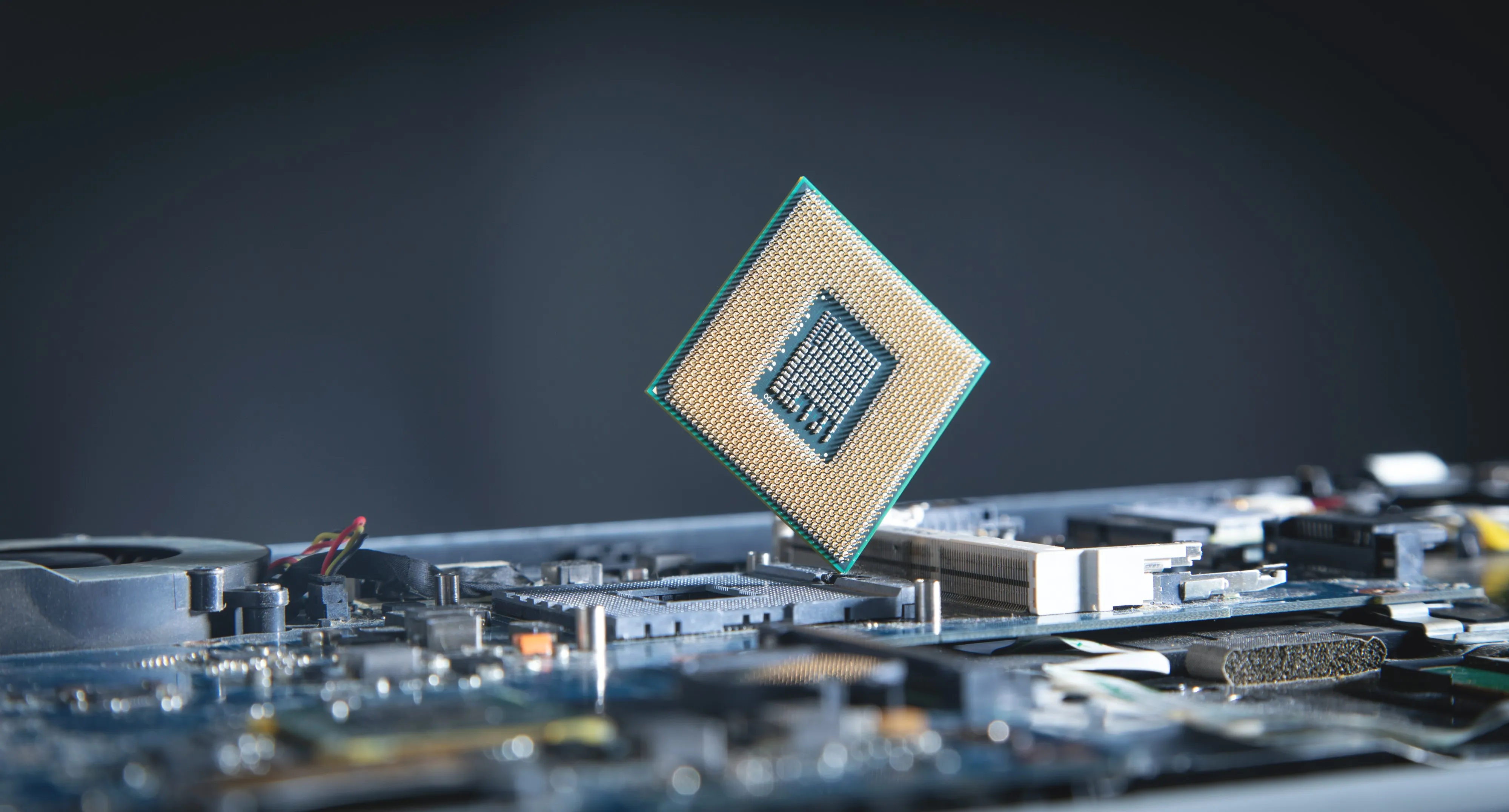 CPU processor on computer motherboard