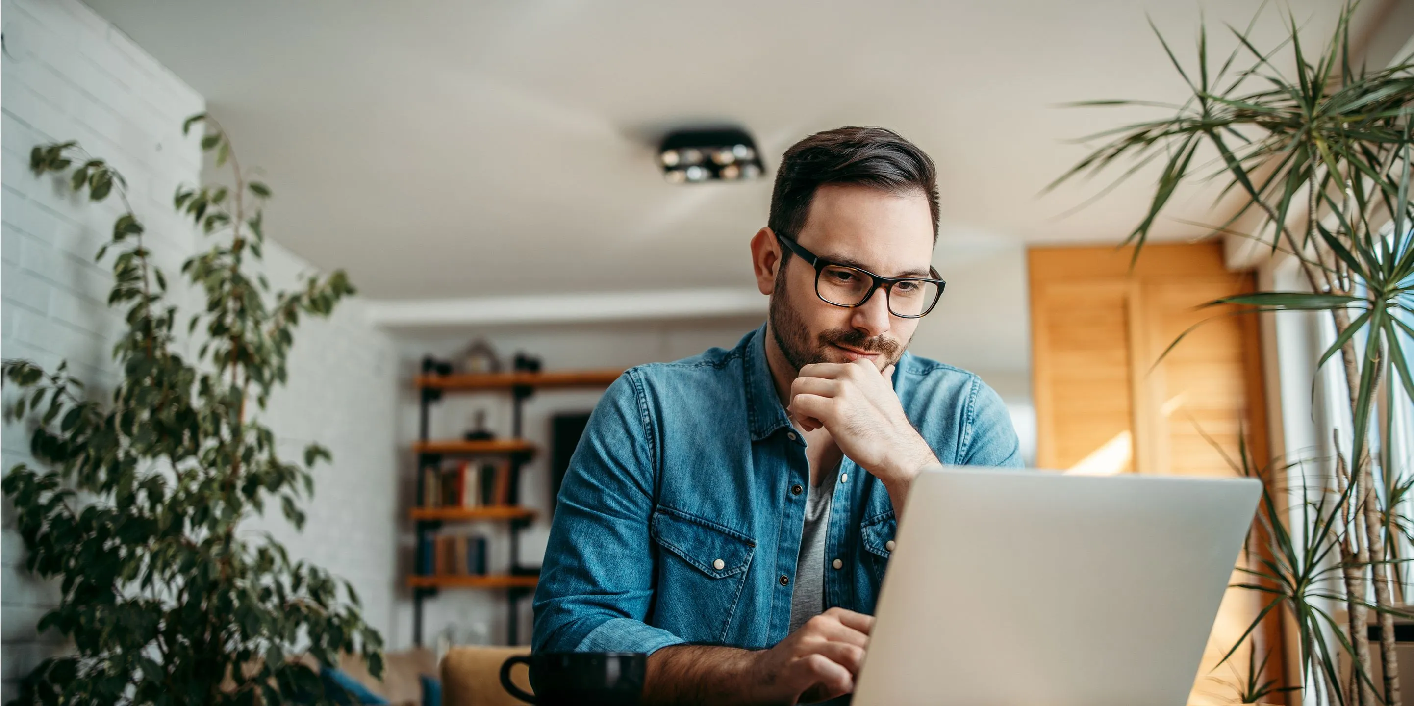 Man using a laptop